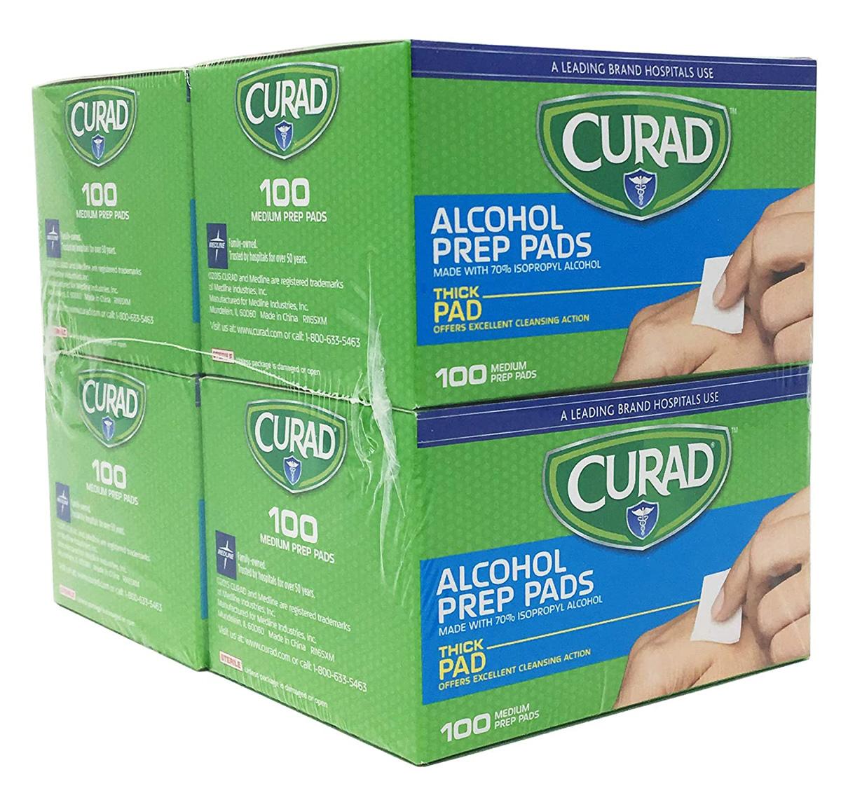 4-Pack 100-Count Curad Alcohol Prep Pads for $4.49