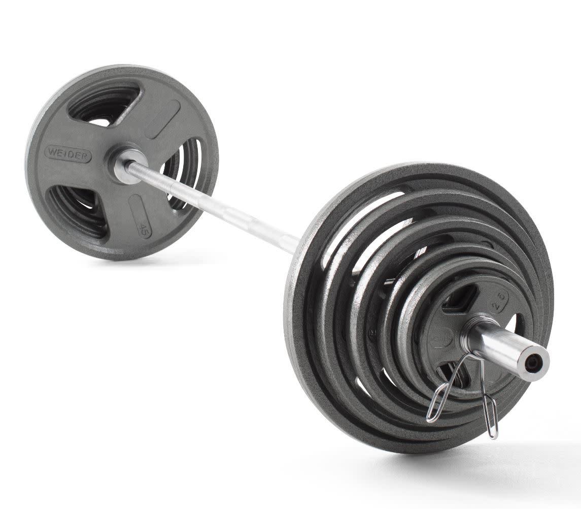 Weider 210lb Cast Iron Olympic Hammertone Weight Set for $188.14 Shipped