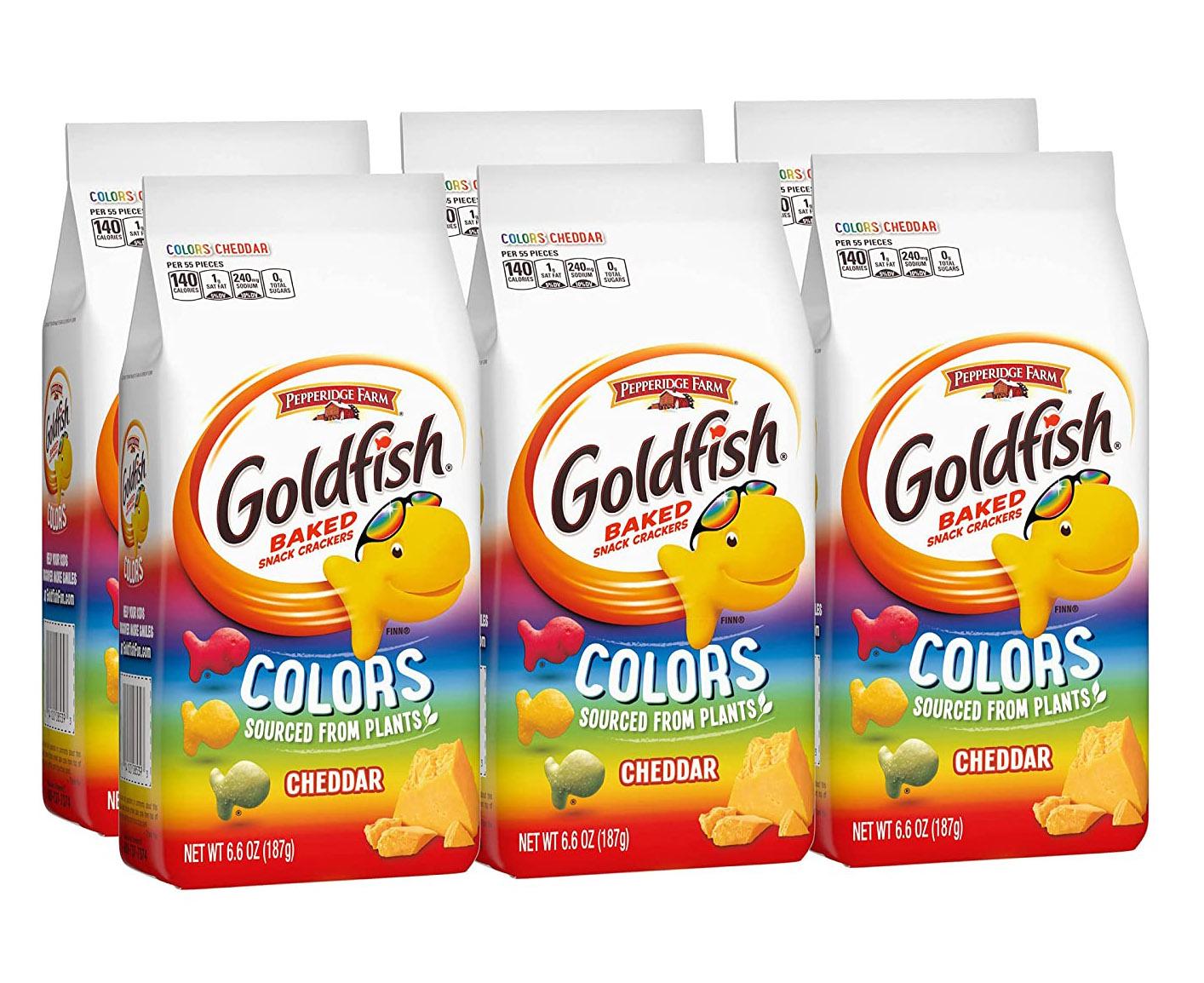 6 Pepperidge Farm Goldfish Colors Cheddar Crackers for $6.03