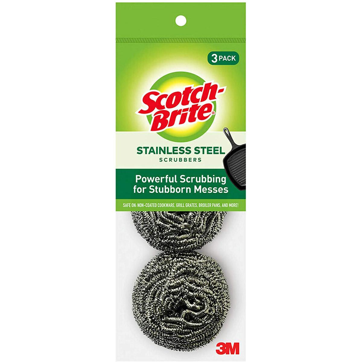 3 Scotch-Brite Stainless Steel Scrubbers for $1.04 Shipped