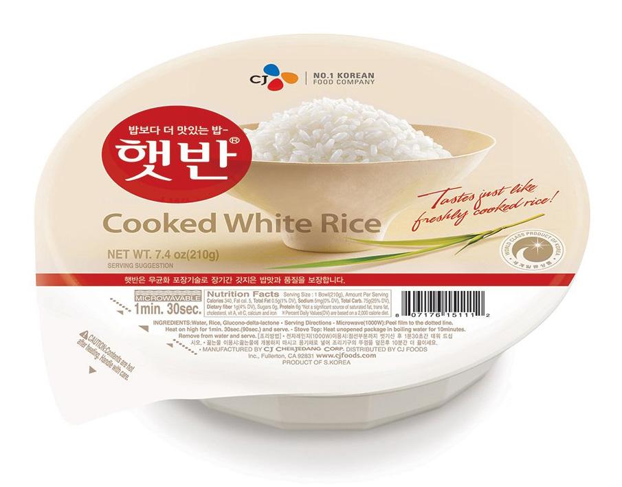 12 CJ Rice Microwaveable Cooked White Hetbahn Rice Bowls for $12.72 Shipped