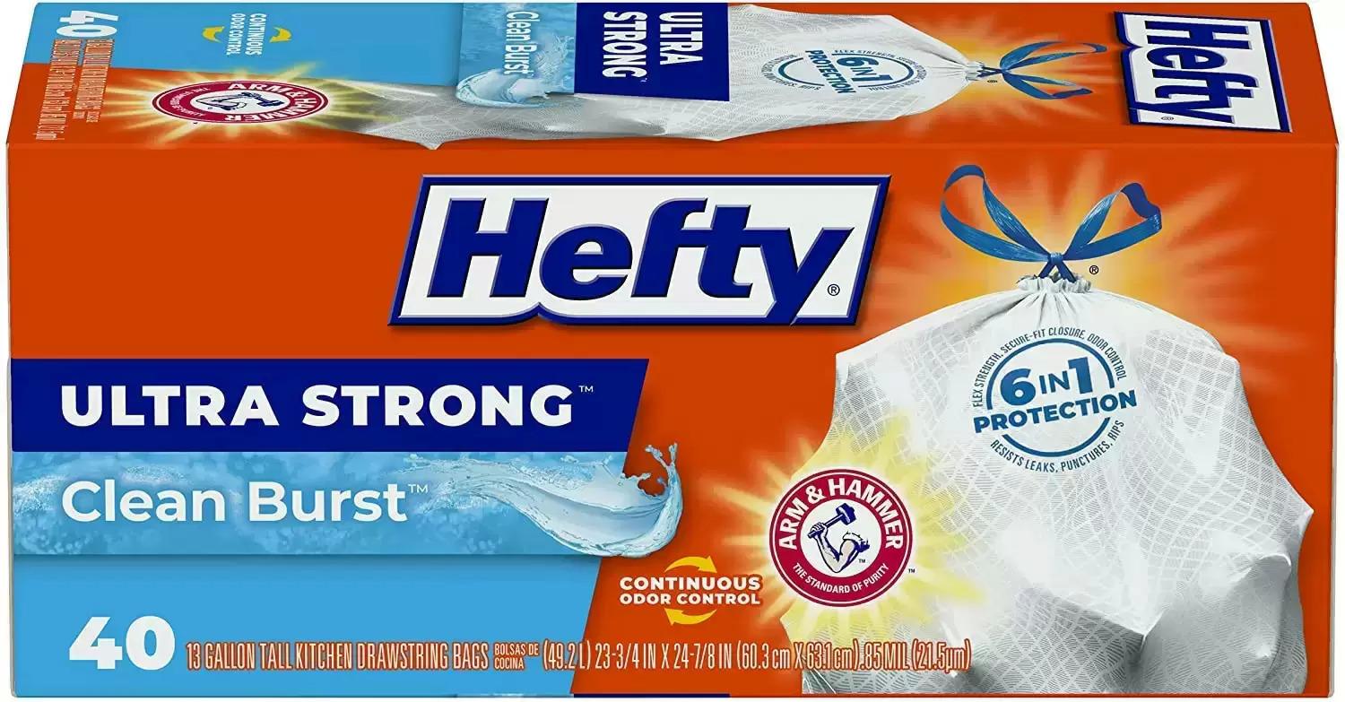 40 Hefty Ultra Strong Tall Kitchen Trash Bags for $5.99 Shipped