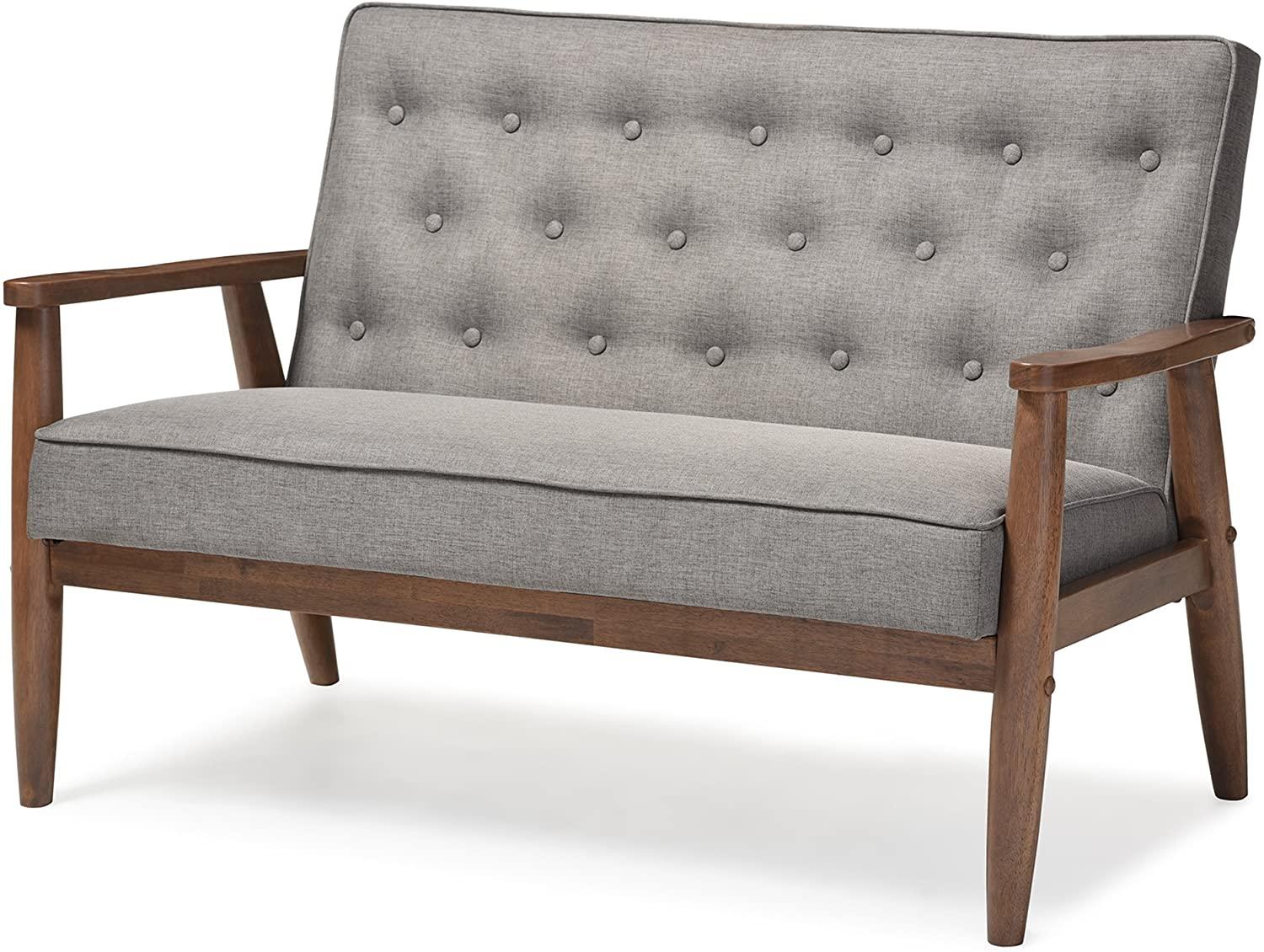 Baxton Studio Grey Loveseat for $168.74 Shipped