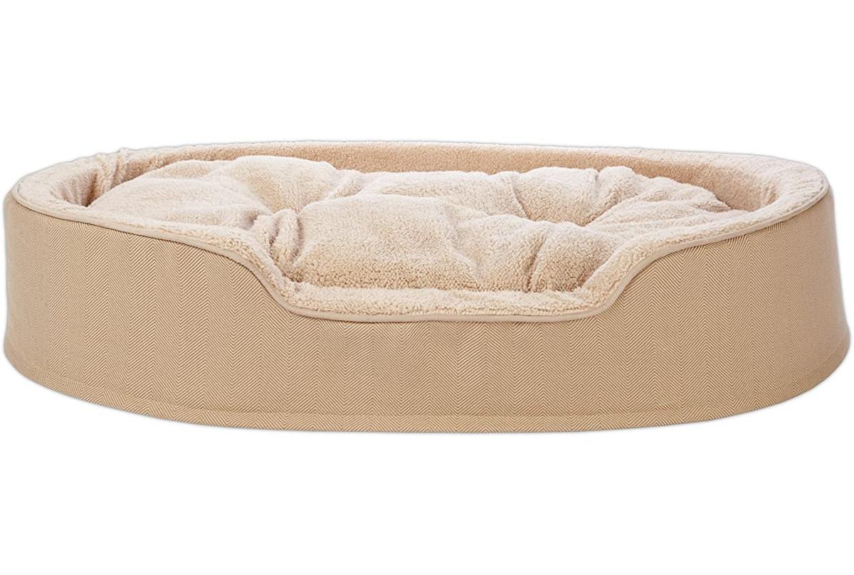 Large Harmony Cuddler Orthopedic Dog Bed in Khaki for $28