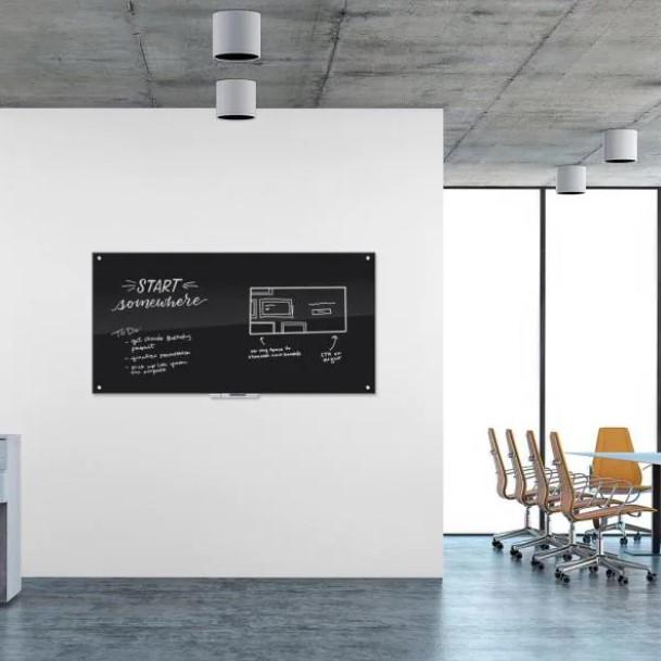 U Brands 70x35 Black Surface Frameless Glass Dry Erase Board for $153.37