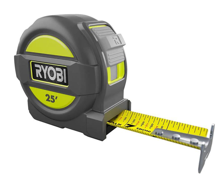 Ryobi 25ft Overmold Wireform Belt Clip Tape Measure for $5.98