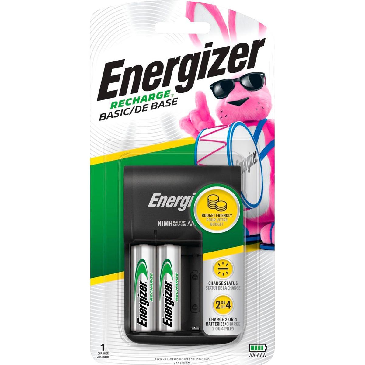 Energizer Recharge Basic Charger with 2 AA NiMH Batteries for $5.49