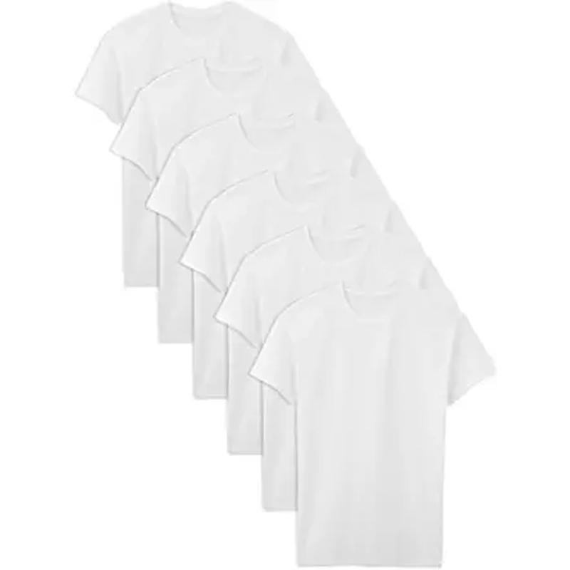 6 Fruit of the Loom Mens Stay Tucked Tall Crew T-Shirts for $13.06