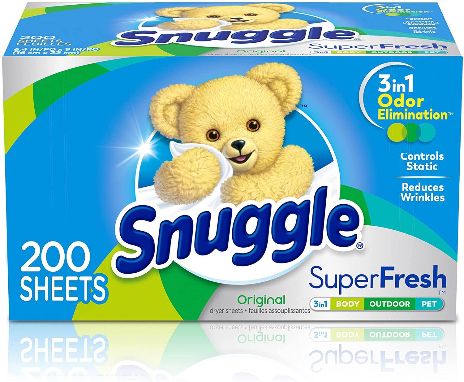 200 Snuggle Plus SuperFresh Fabric Softener Dryer Sheets for $4.54 Shipped
