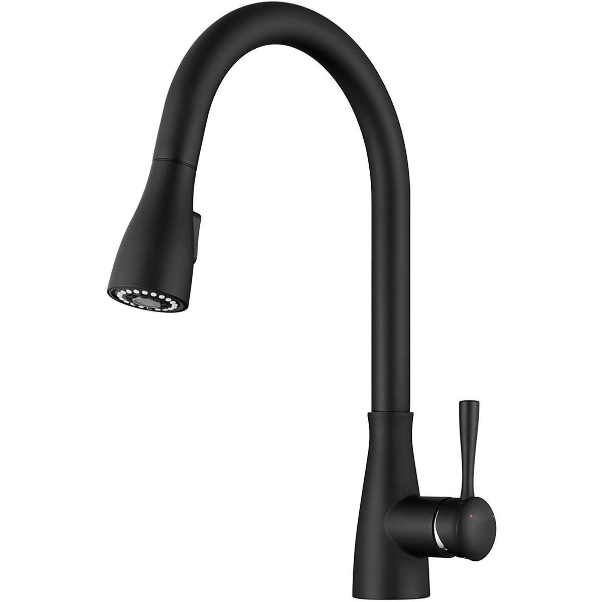 Neobano Matte Black Kitchen Faucet with Sprayer for $24.95