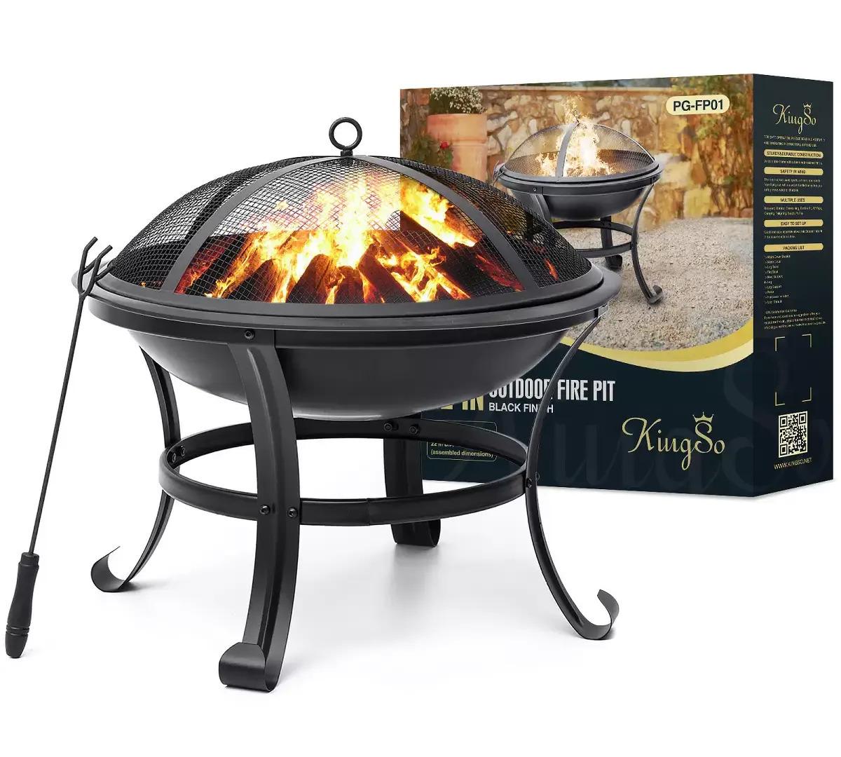 22in KingSo Fire Pit with Spark Screen for $24.99