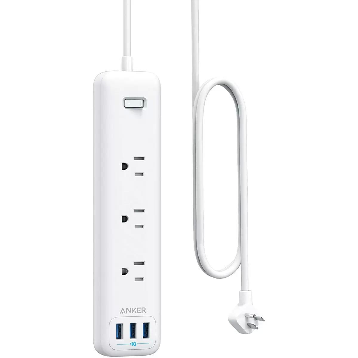 Anker 3-Outlet + 3 PowerIQ USB Port Power Strip for $12.99