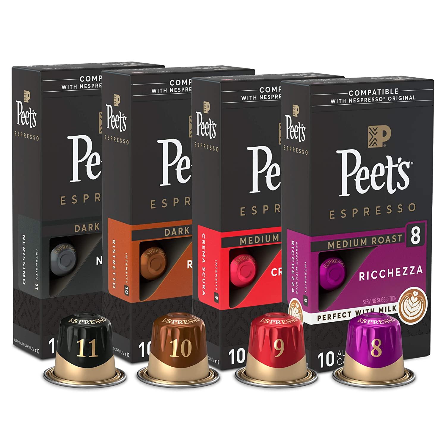 100 Peets Coffee Nespresso Espresso Capsule Pods for $34.99 Shipped