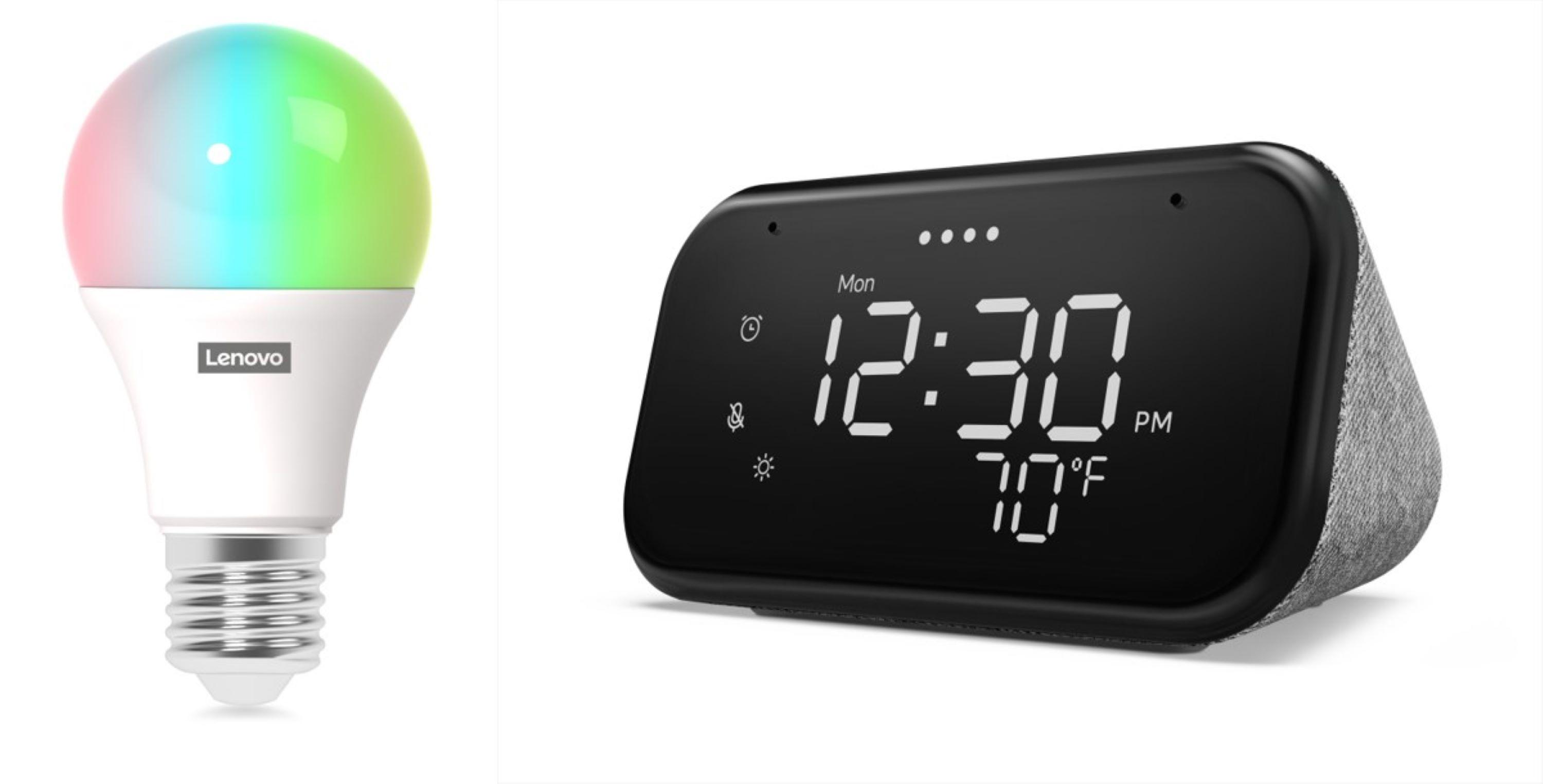 Lenovo Smart Clock Essential with Smart Color A19 Bulb for $29.98