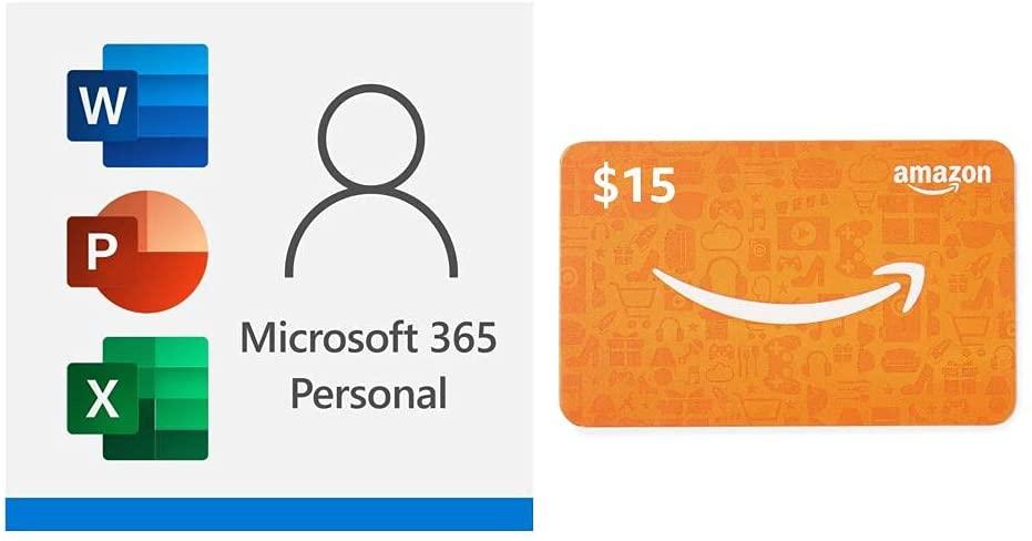 Microsoft 365 Personal 12 Month Subscription with $15 Gift Card for $58.99 Shipped