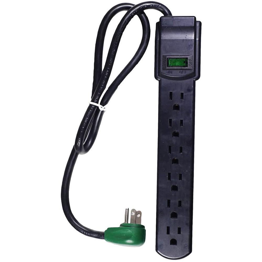 GoGreen Power 6-Outlet Surge Protector in Black for $2.99