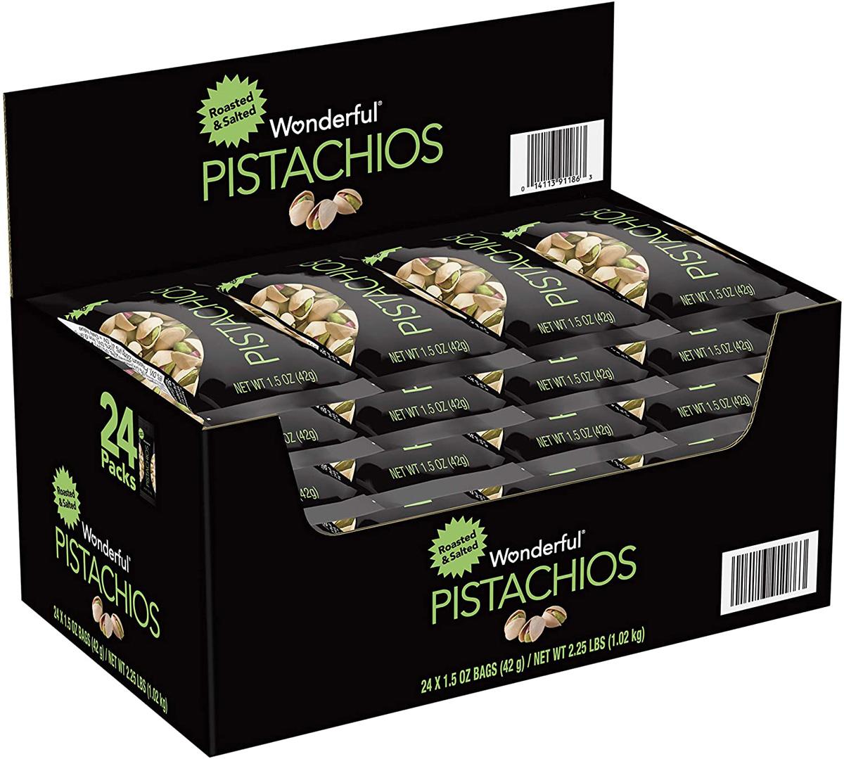 24 Wonderful Pistachios Roasted and Salted for $14.23 Shipped