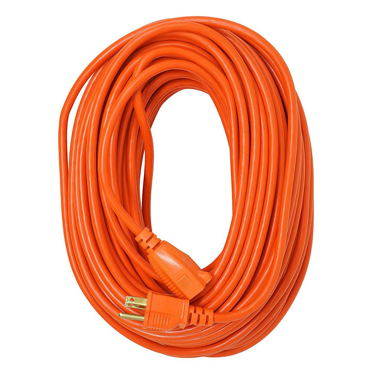 100ft Orange Weather Resistant Vinyl Outdoor Extension Cord for $14.83