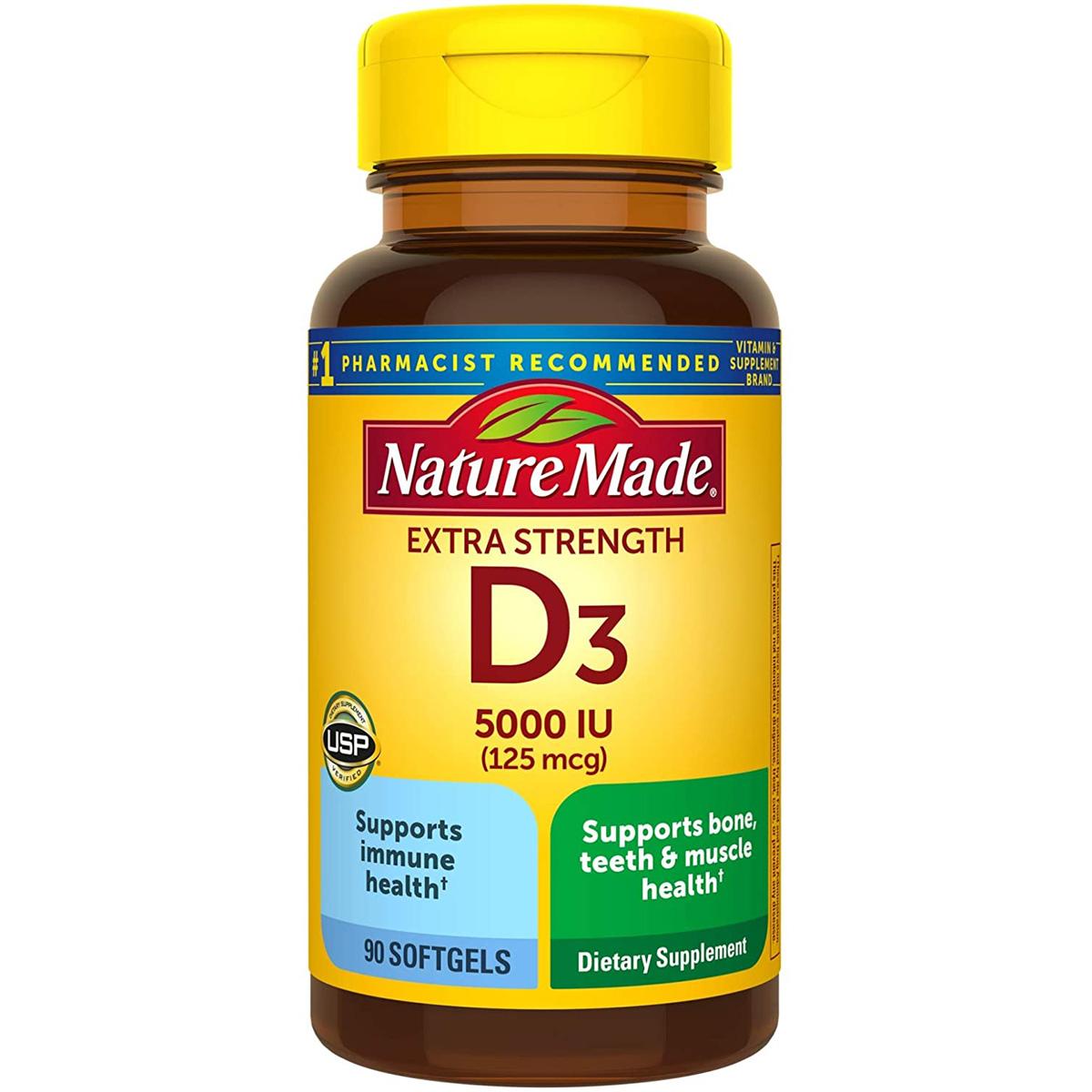 90 Nature Made Extra Strength Vitamin D3 5000 IU for $9.11 Shipped
