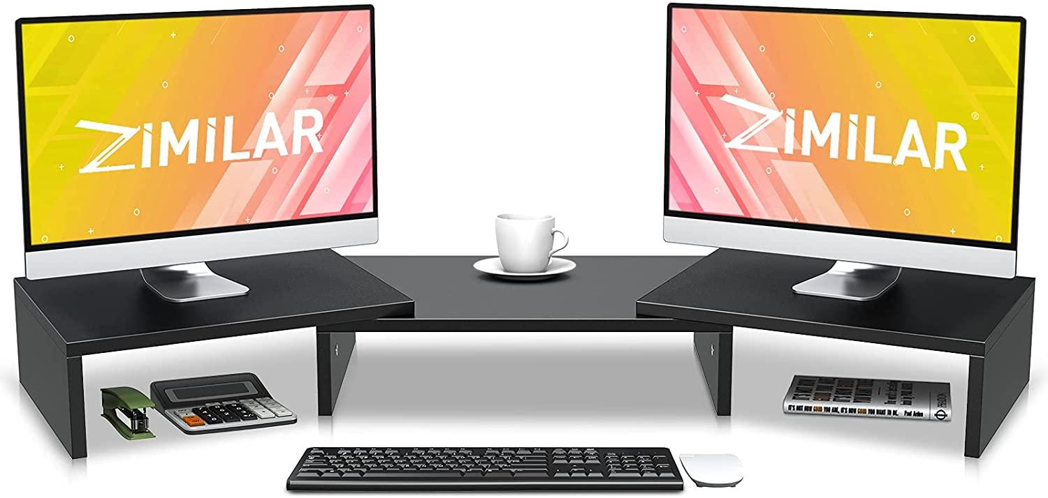 Zimilar Dual Monitor Stand Riser-3 Shelf Computer Stand Riser for $19.99 Shipped