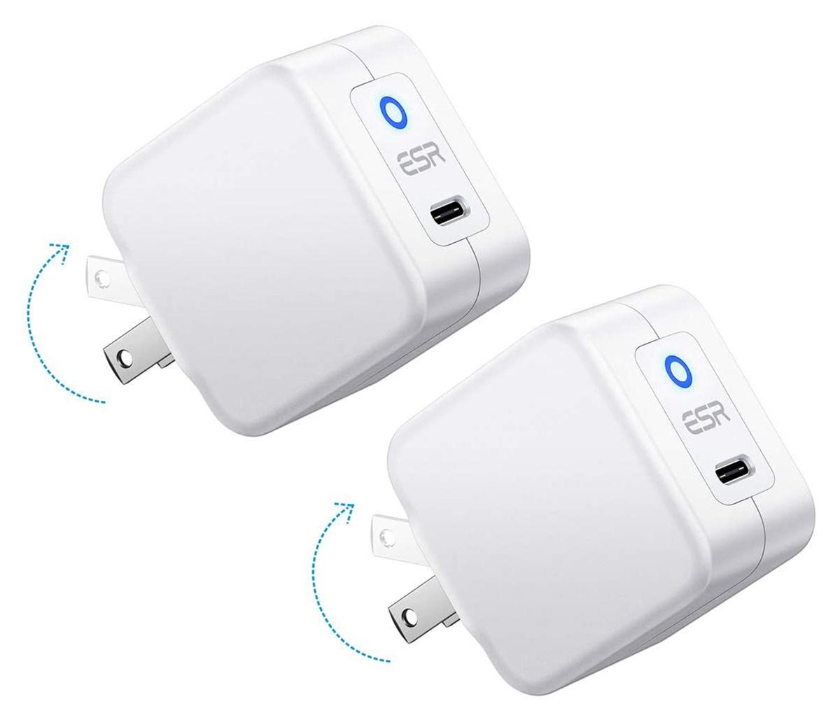 2x ESR 20W Mini PD USB-C Chargers for $13.19