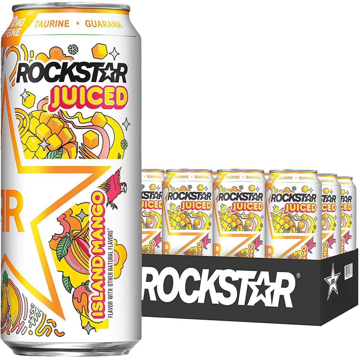 12 Rockstar Juiced Island Mango Energy Drinks for $13.32