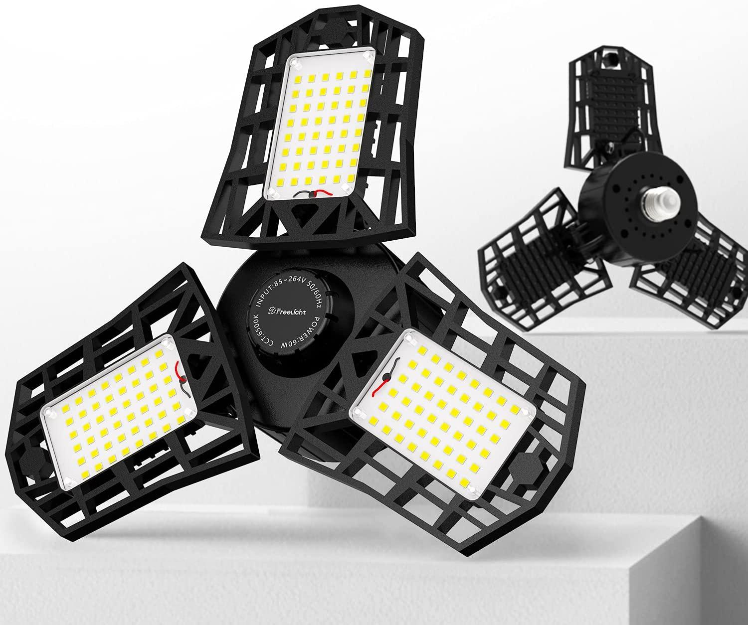 2 Freelicht 6500K E26 E27 60W LED Garage Lights for $14.99 Shipped