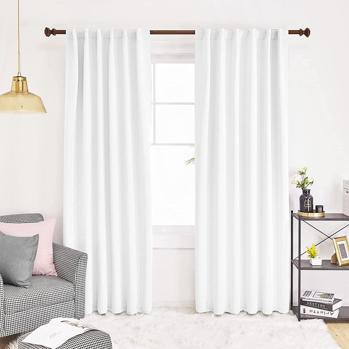 Deconovo Pure White Semi Light Blocking Curtains for $27.99 Shipped