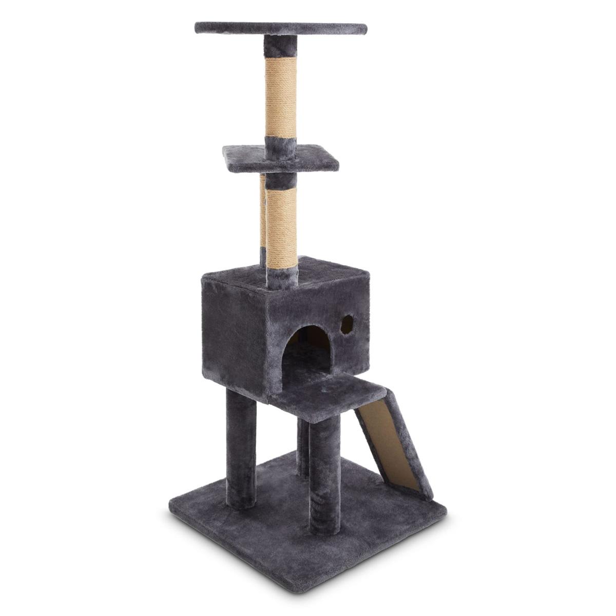 56.5in Animaze 4-Level Grey Cat Tree with Scratch Ramp for $44.99 Shipped