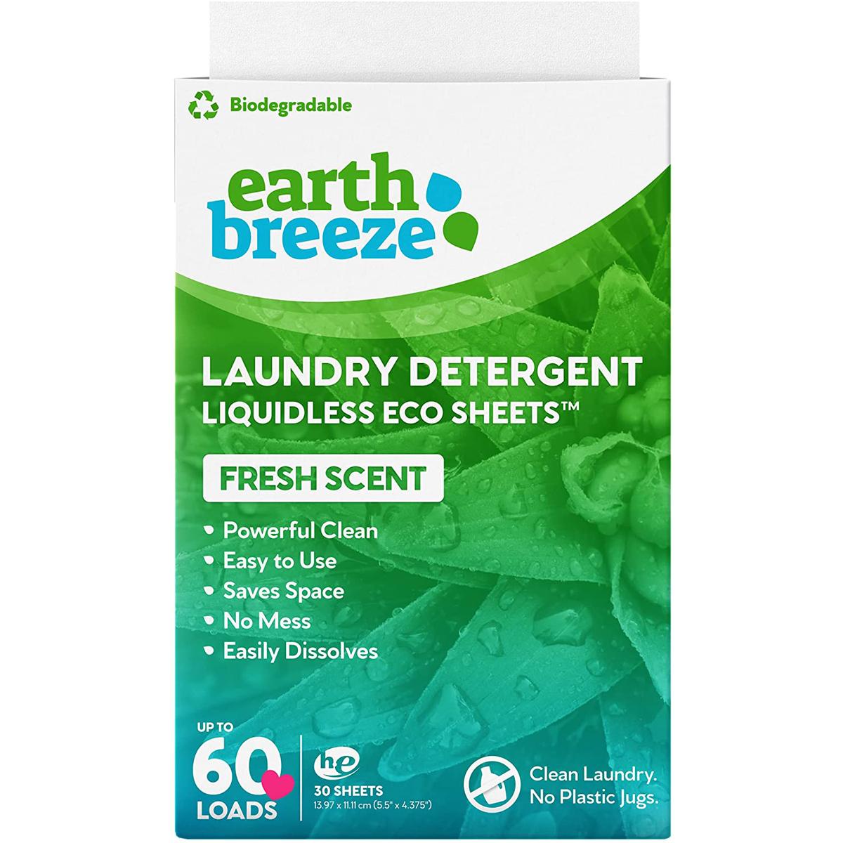 Earth Breeze Liquidless Laundry Detergent Sheets for $10.70 Shipped
