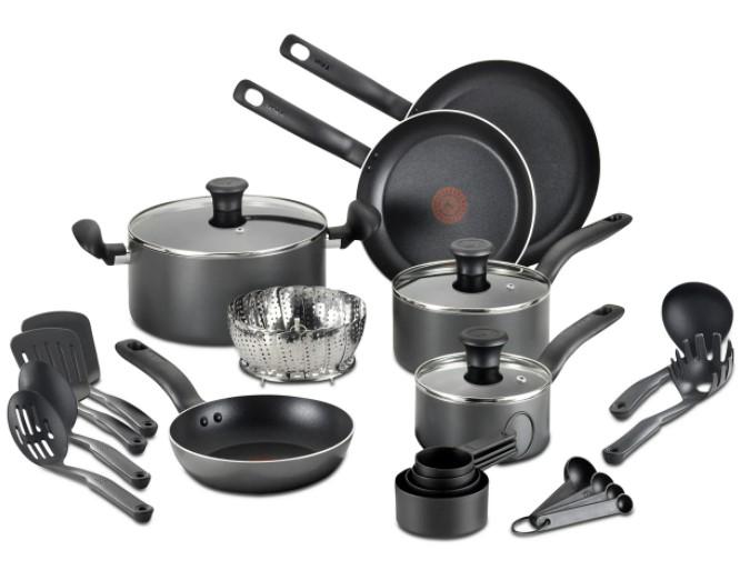 18-Piece T-Fal Nonstick Cookware Set for $52.49 Shipped