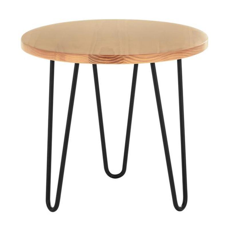 Banyan Round Honey Wood End Table with Hairpin Legs for $43.50 Shipped