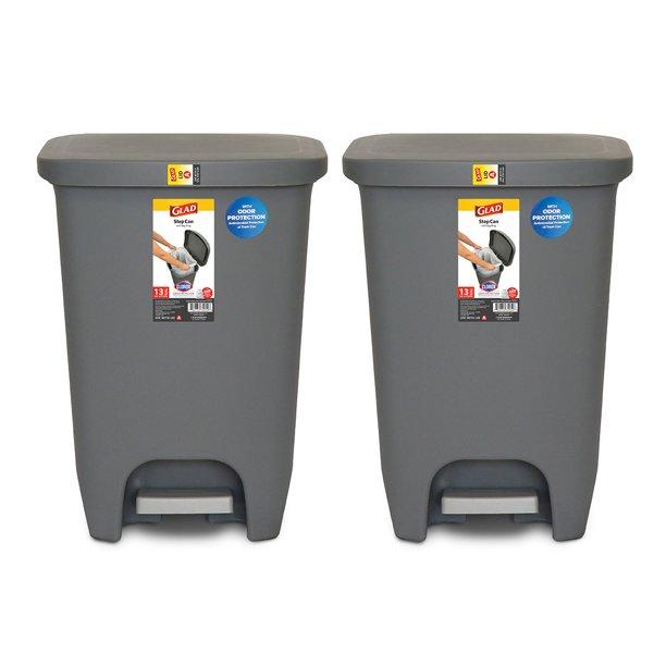 2-Pack of 13-Gallon Glad Plastic Step Trash Can for $29.98