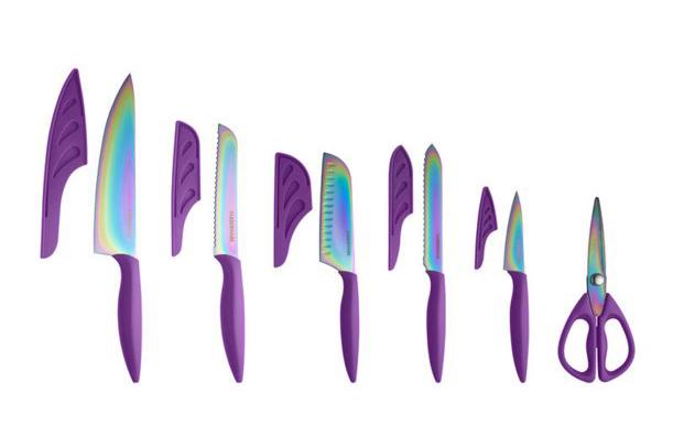 11-Piece Farberware Rainbow Titanium Cutlery Set for $19.35