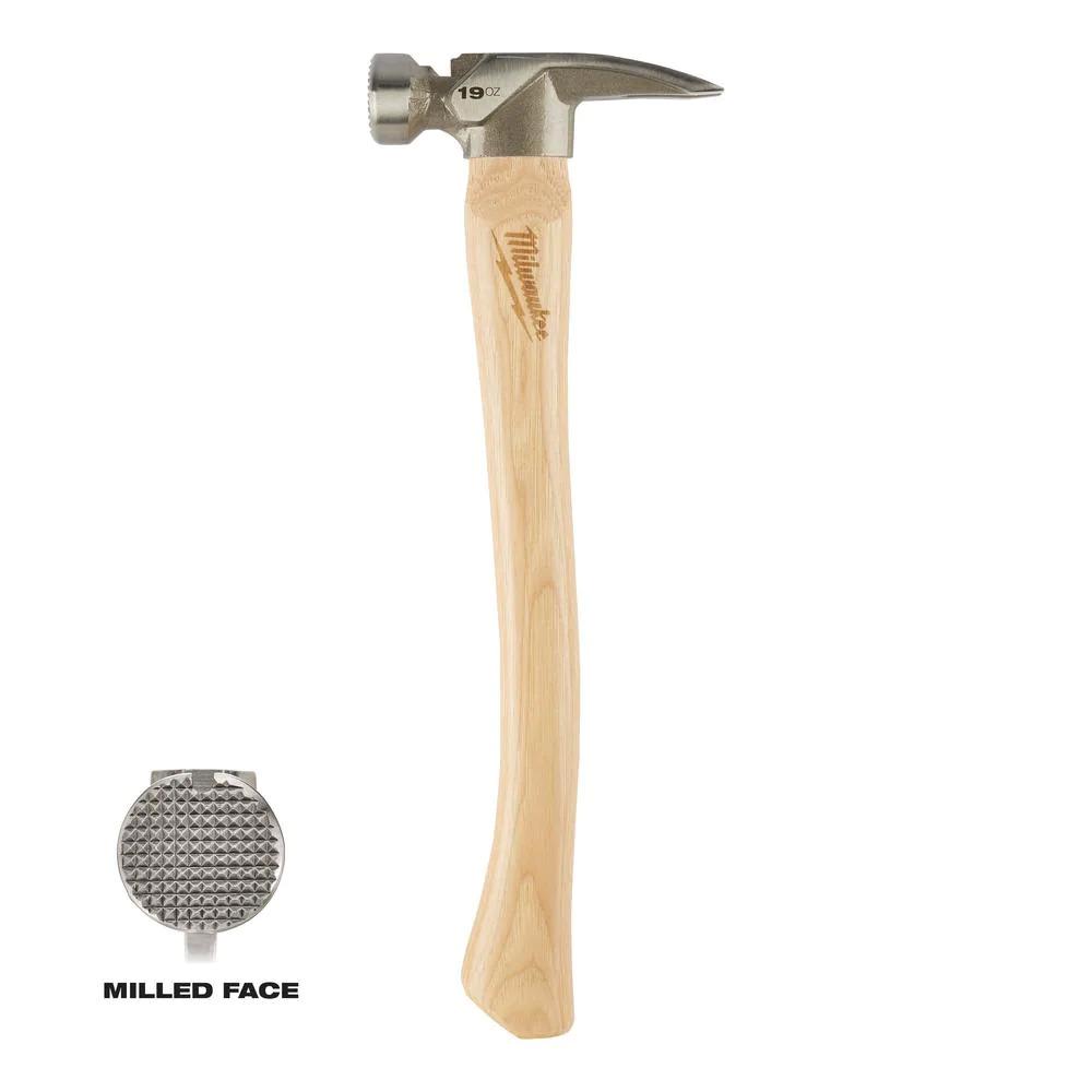 Milwaukee 19oz Wood Milled Face Hickory Framing Hammer for $14.97