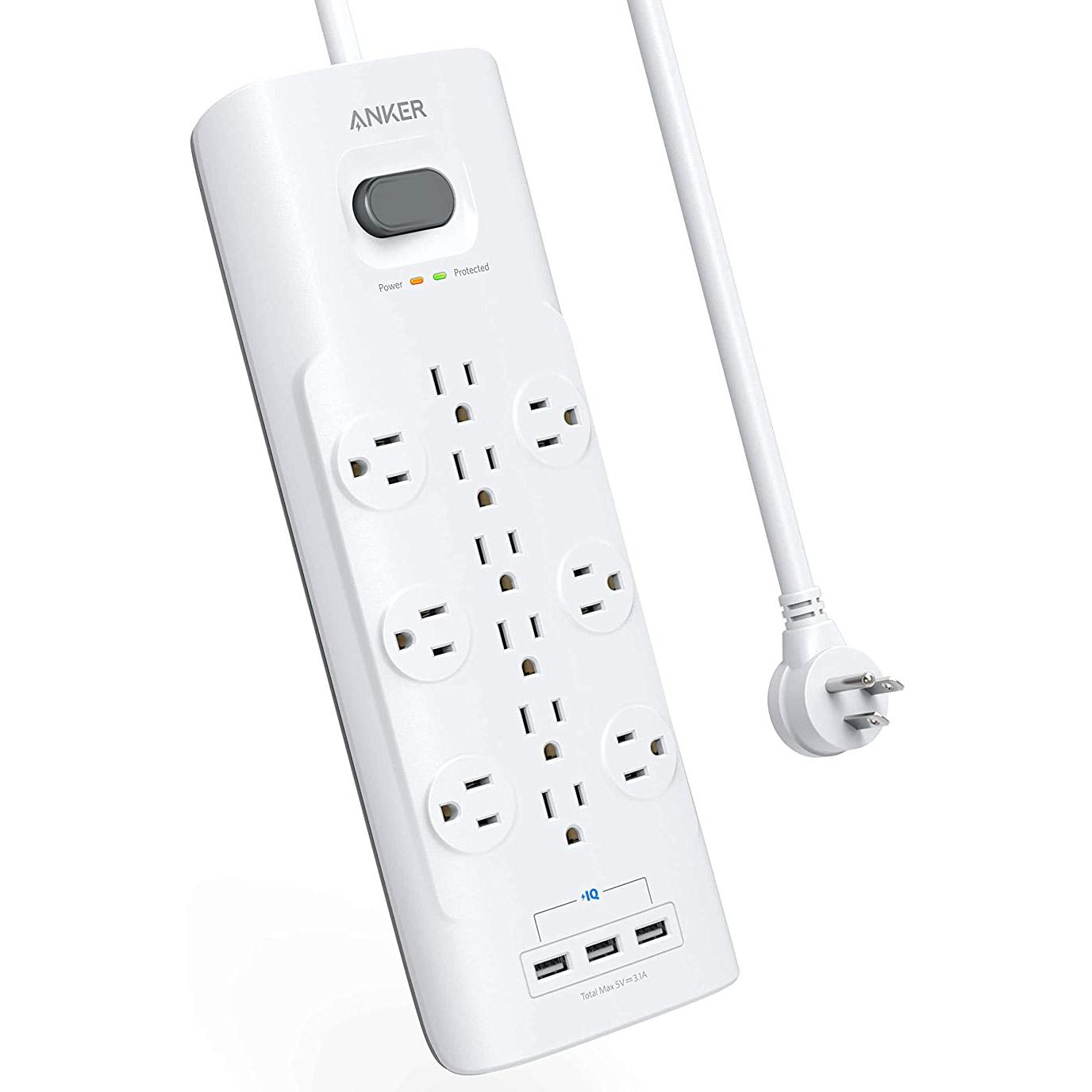 Anker 4000 Joules Flat Plug Surge Protector for $19.99