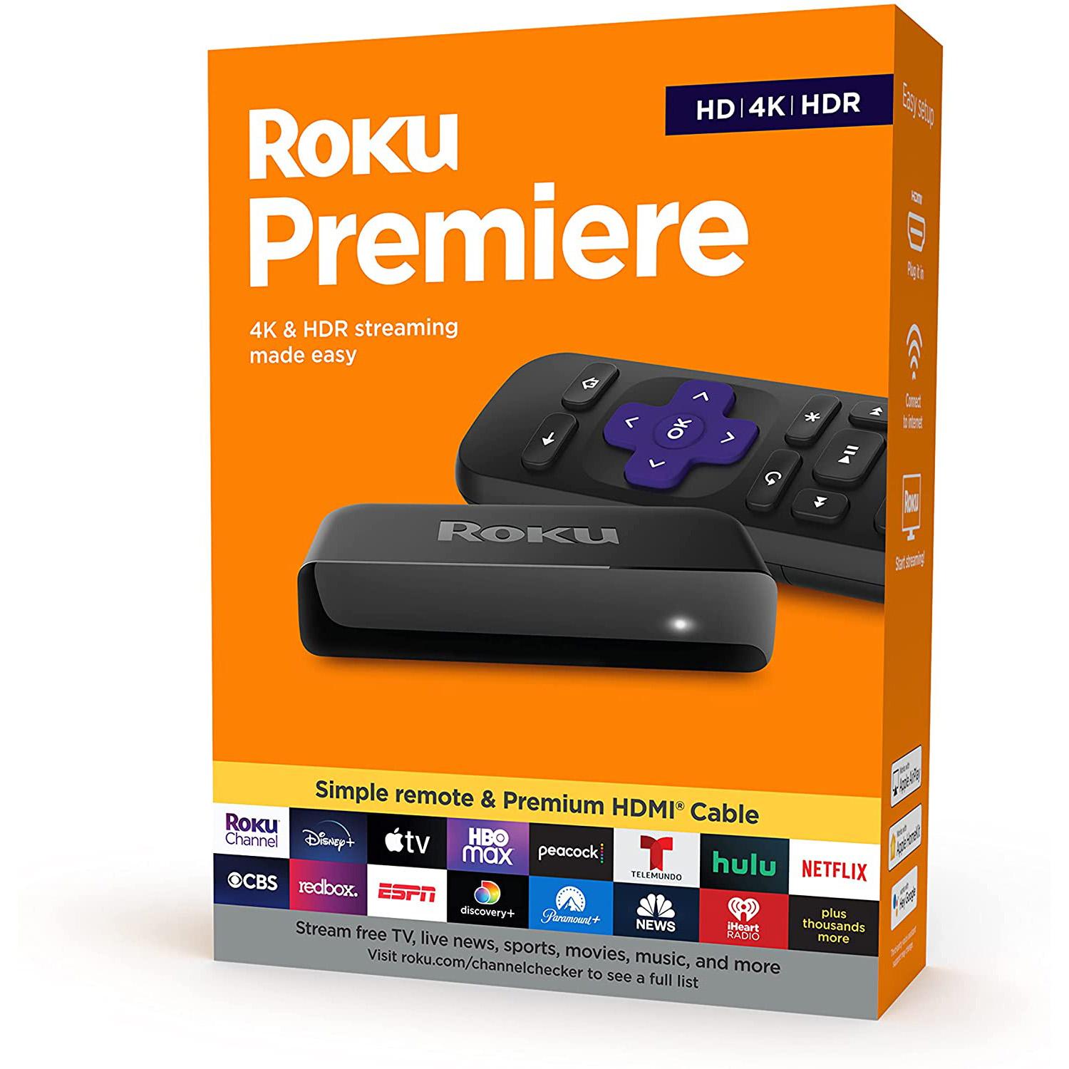 Roku Premiere 4K HDR Streaming Media Player for $19.88