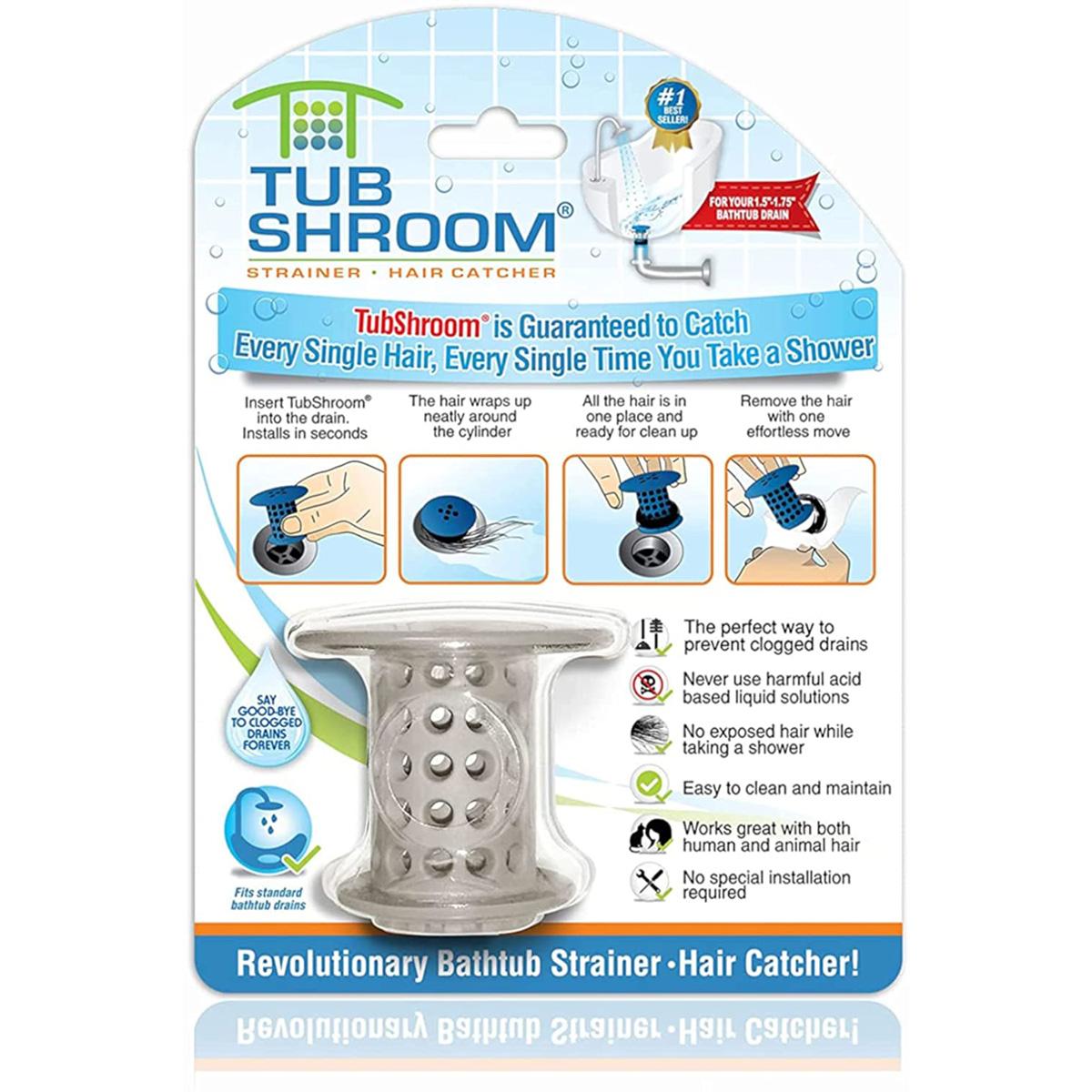 Tubshroom Tub Hair Catcher Drain Protector for $9.09
