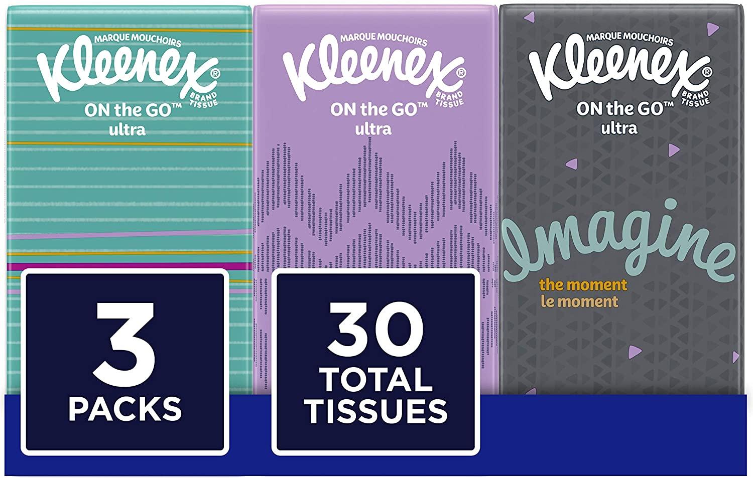 30 Kleenex On-The-Go Packs Facial Tissues for $0.97