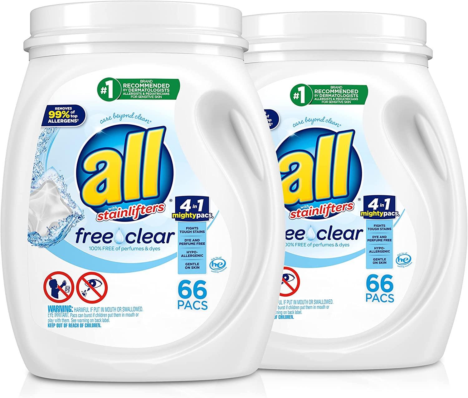 2 All Mighty Pacs with Stainlifters Laundry Detergent for $14.81 Shipped