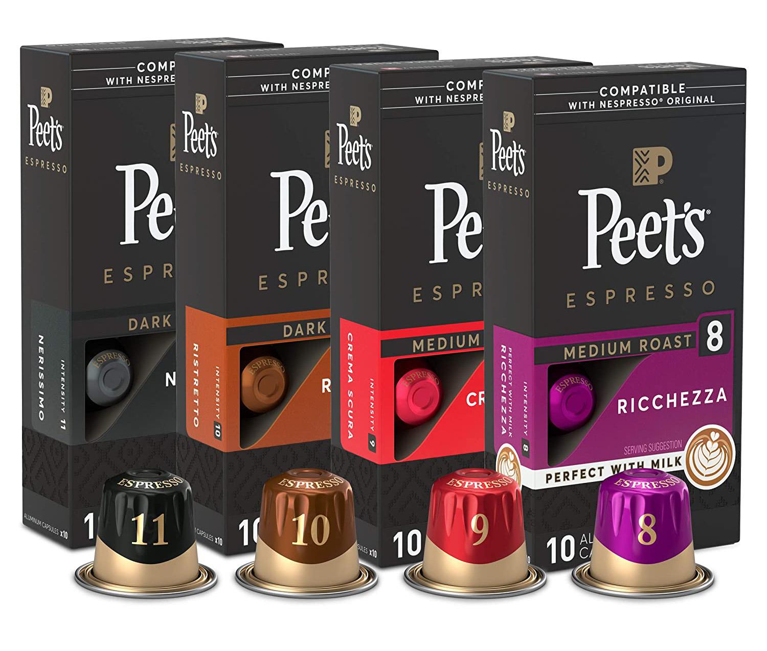 40 Peets Coffee Espresso Nespresso Capsules for $14.99