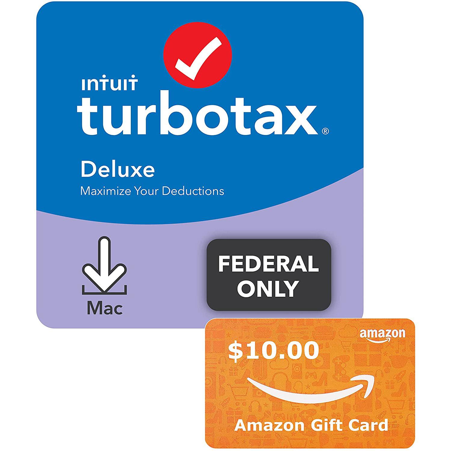 TurboTax Deluxe 2021 + 10 Amazon Gift Card Deals