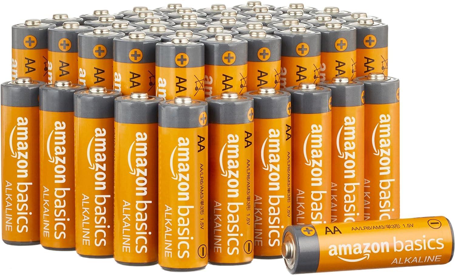 AmazonBasics AA Alkaline Batteries 48 Pack for $10.59