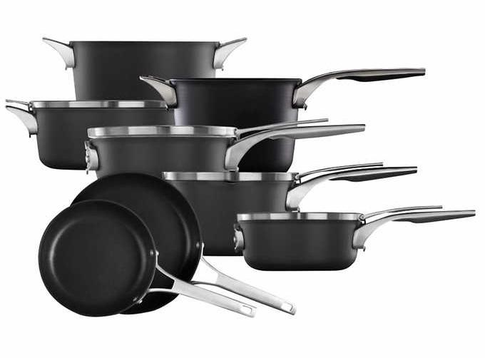 12-Piece Calphalon Premier Hard Anodized Space Saving Cookware for $299.99 Shipped