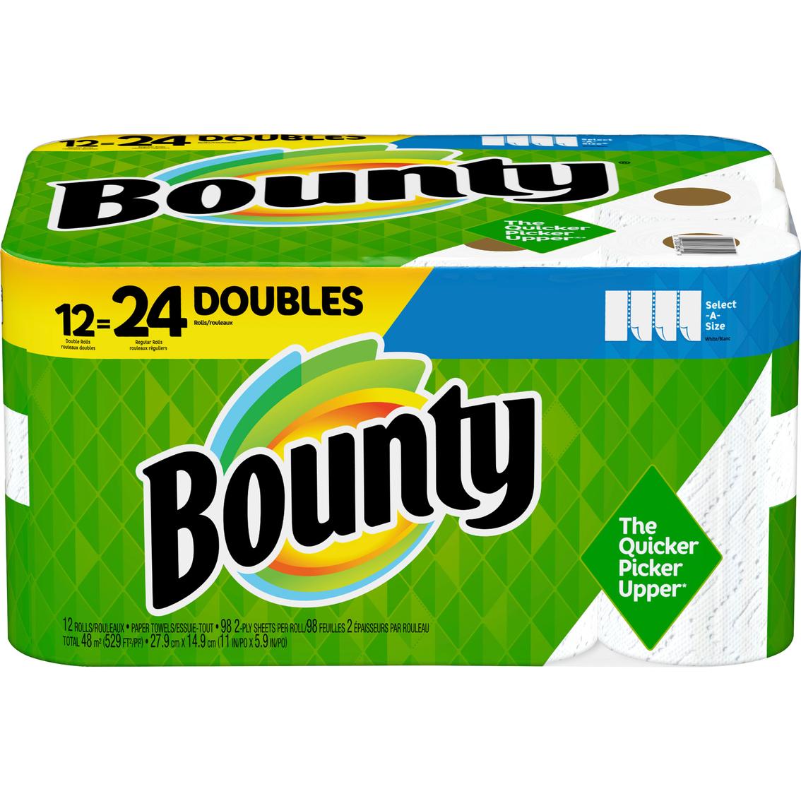 12 Bounty Select-A-Size Double 2-Ply Paper Towels + 25% Back for $18