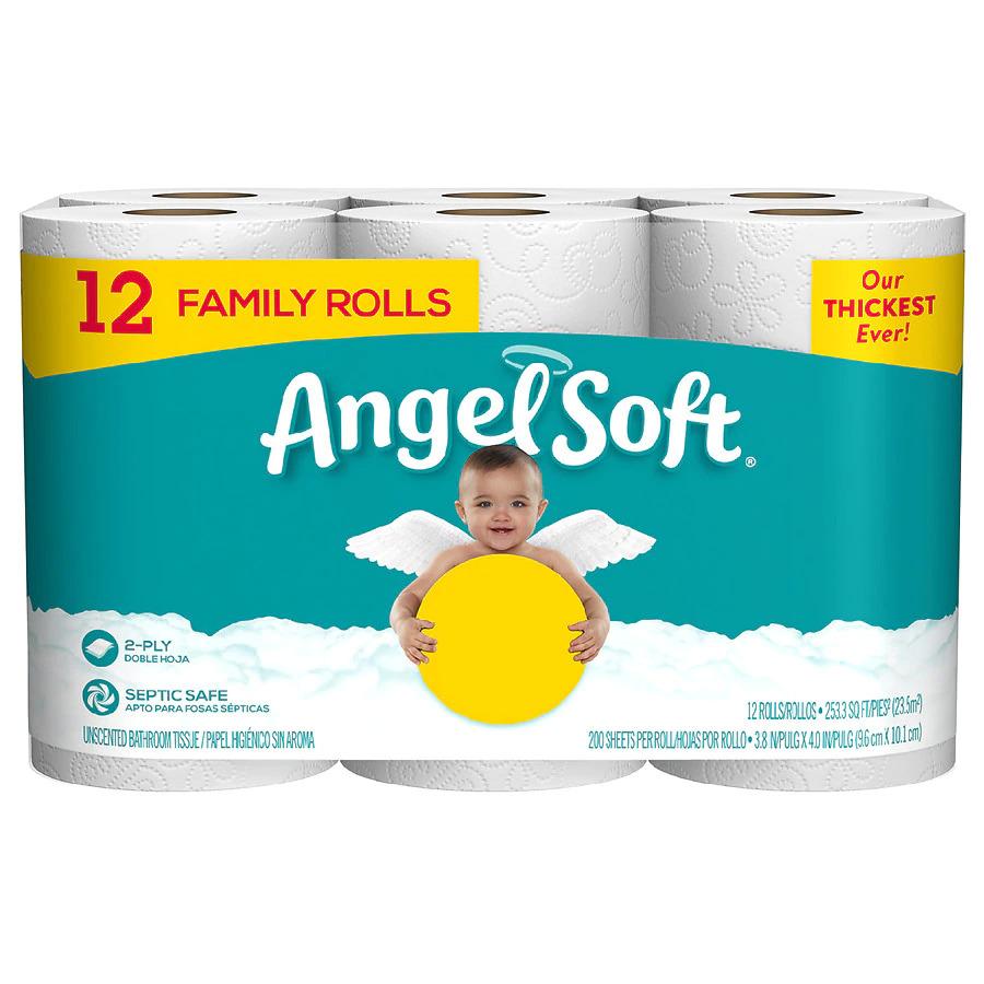 12 Angel Soft Family Rolls Toilet Paper for $3.50 Shipped