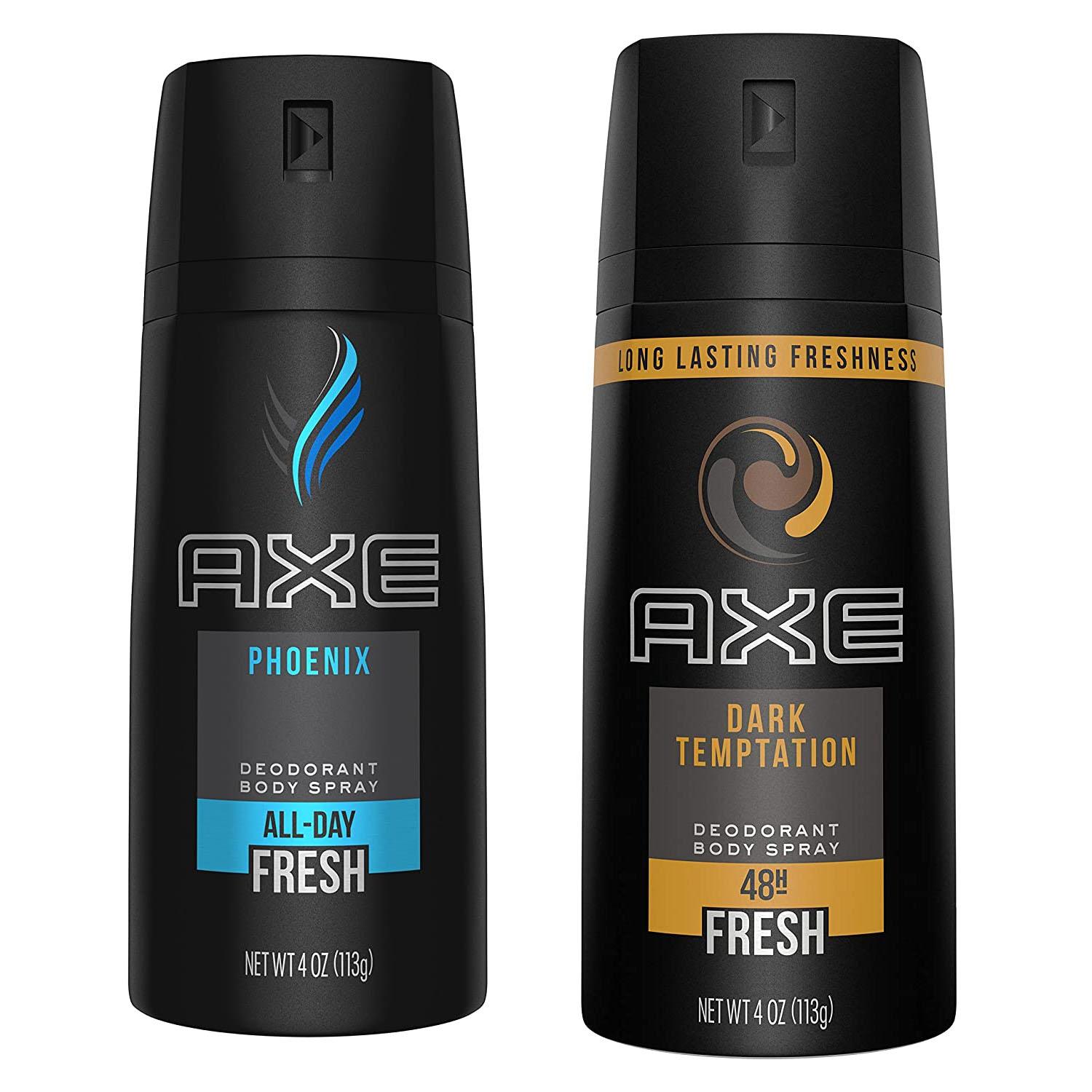 2 Axe Mens Body Spray or Deodorants for $4.50