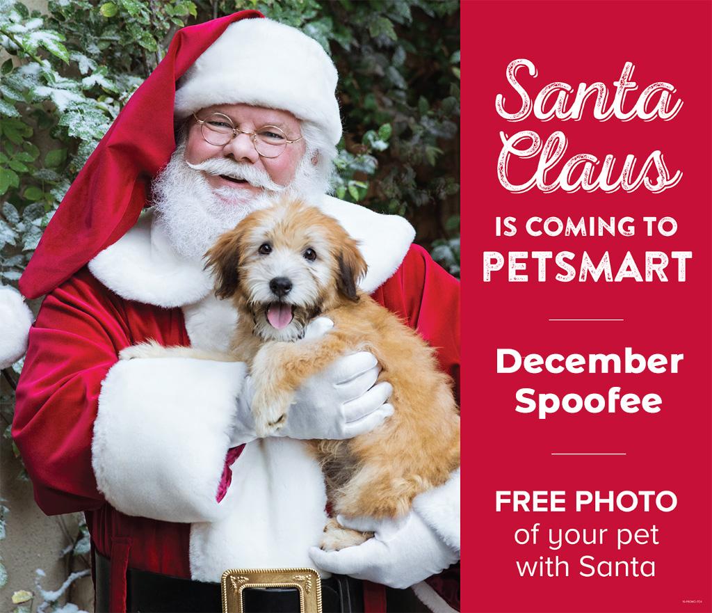 Free Pet Photo with Santa at PetSmart on December 11 12 18 19