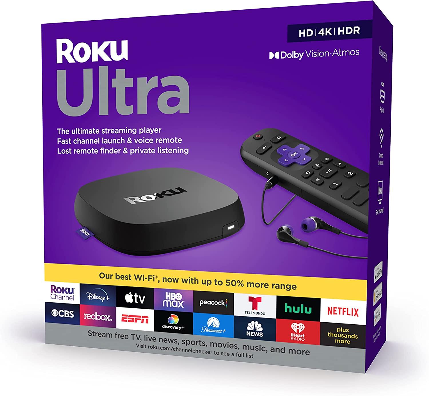 Roku Ultra HDR 4K UHD Streaming Media Player for $66.01 Shipped