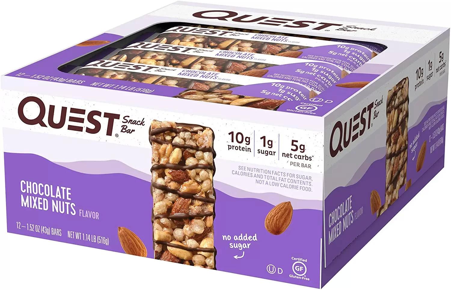 12 Quest Nutrition Snack Bars Chocolate Mixed Nuts for $10.74